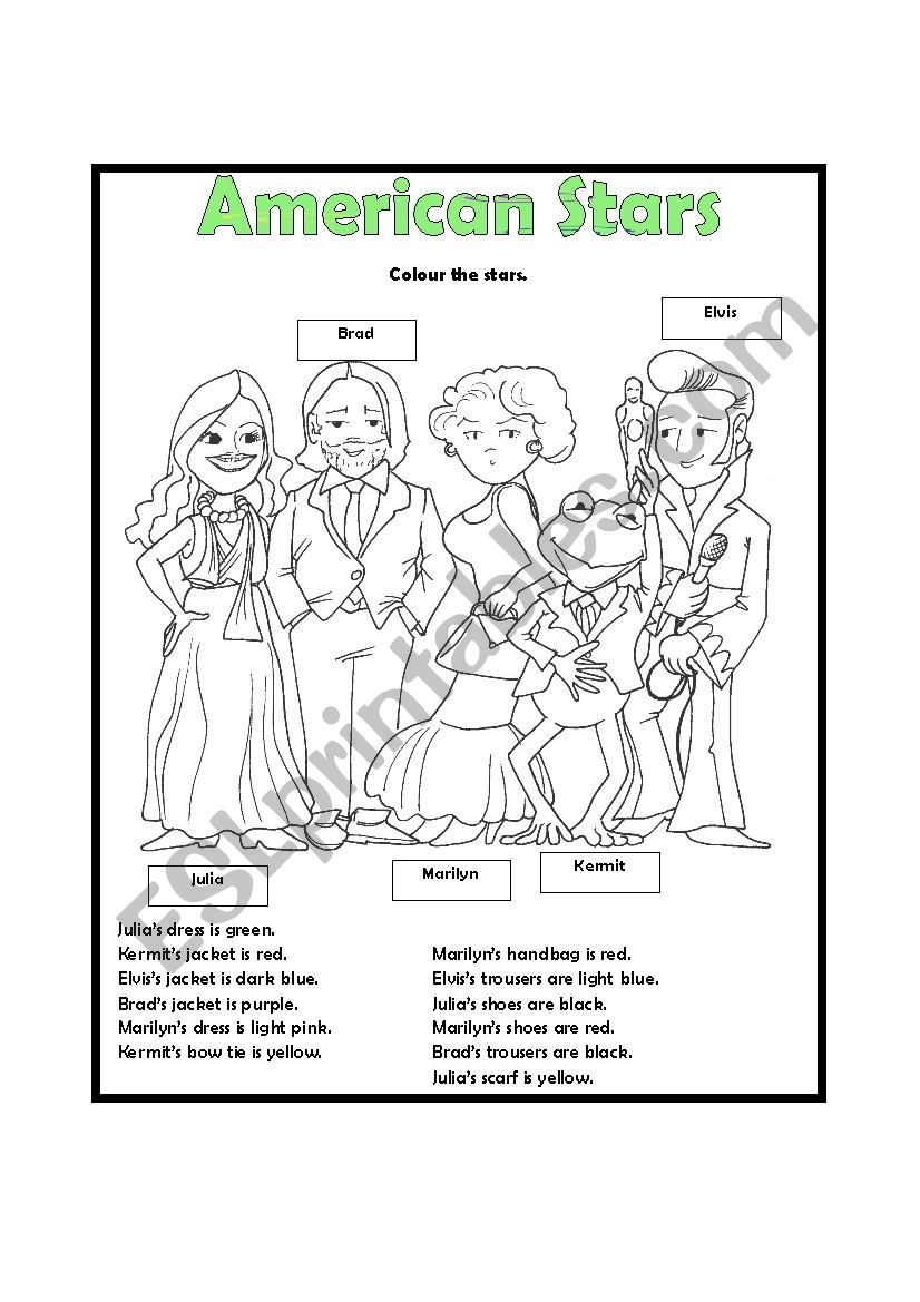 American Stars worksheet