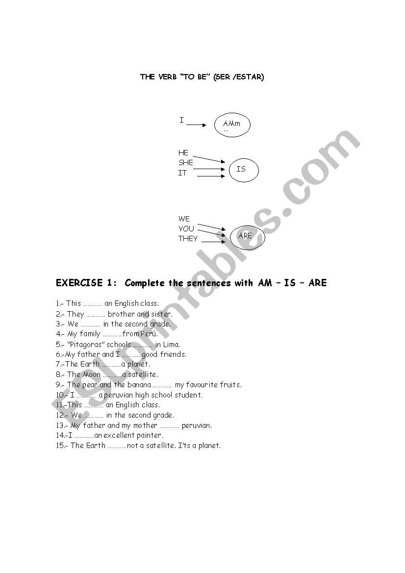 TO BE BASIC worksheet