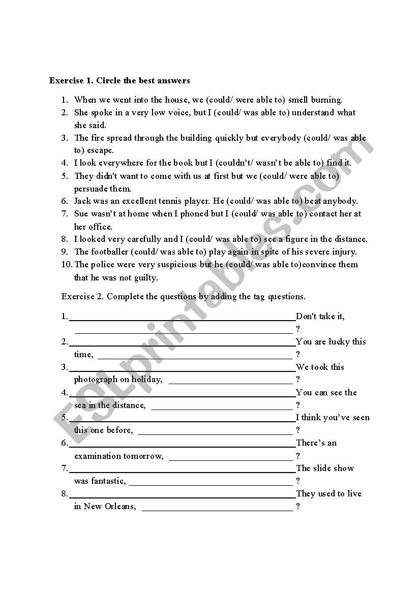 tag questions esl worksheet by betotobeo