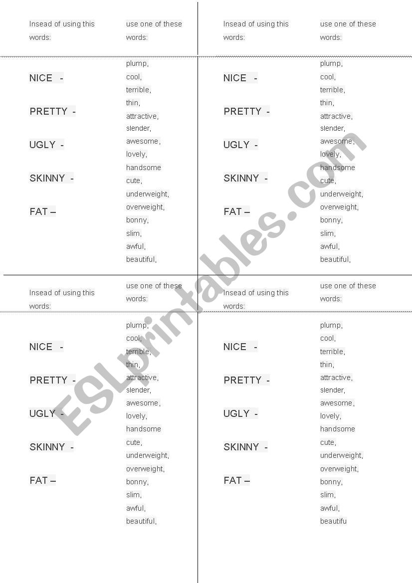 adjectives for describing people