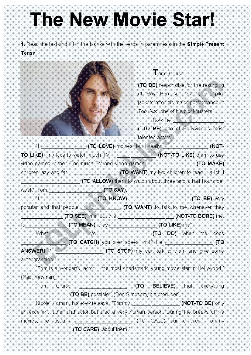 The New Movie Star worksheet