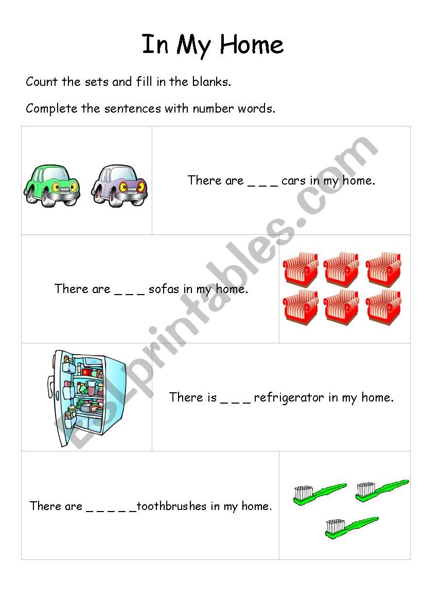 Fill the number words worksheet