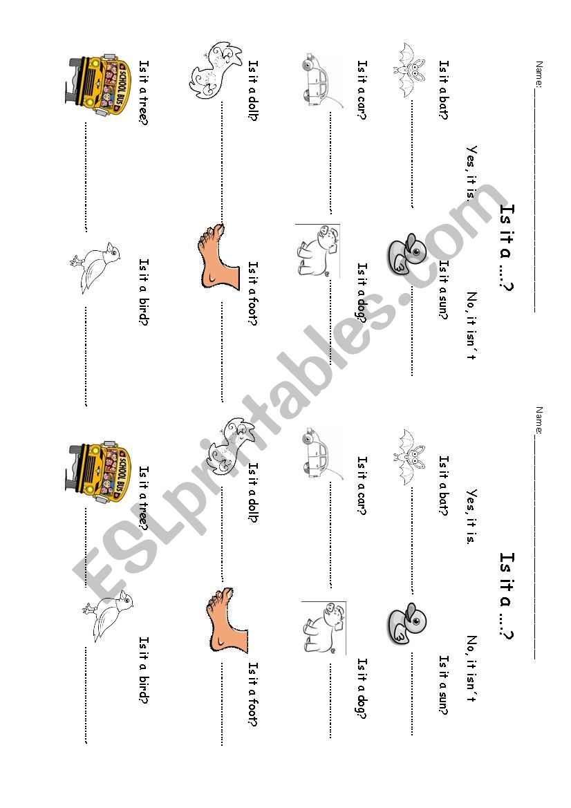 Is it...? yes, it is. / No, it isn´t. - ESL worksheet by Jiyani