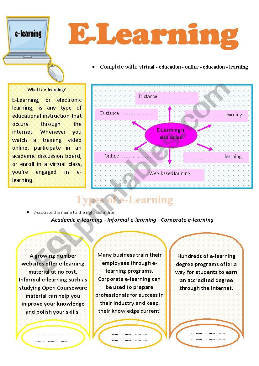 e-learning worksheet