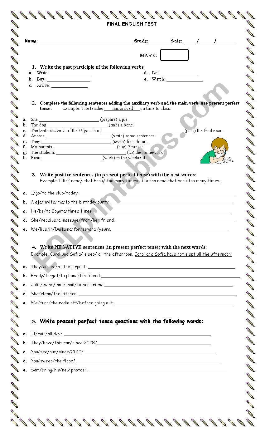 Present And Past Perfect Tense ESL Worksheet By Dana G mez