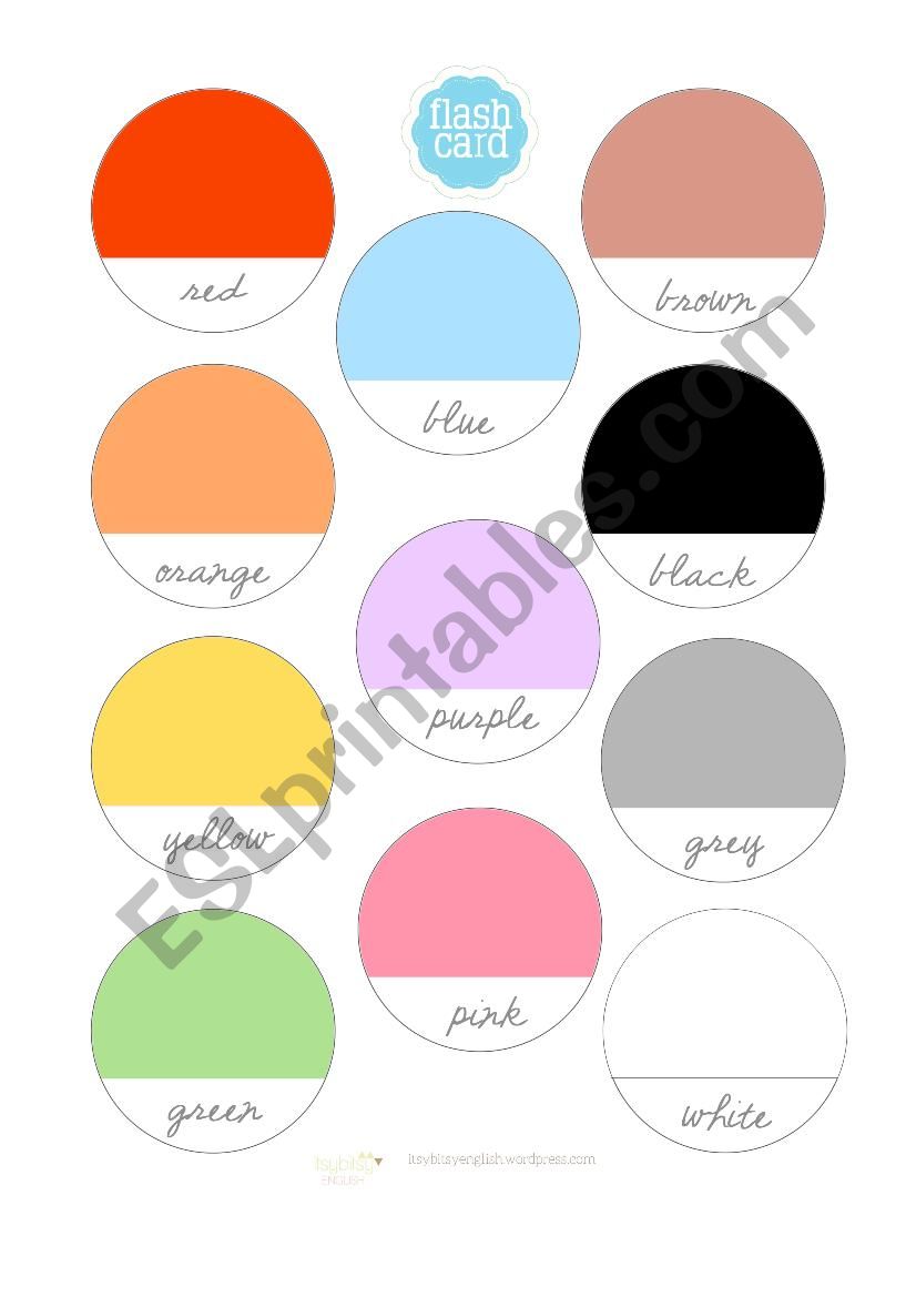 Flash Card: Color worksheet