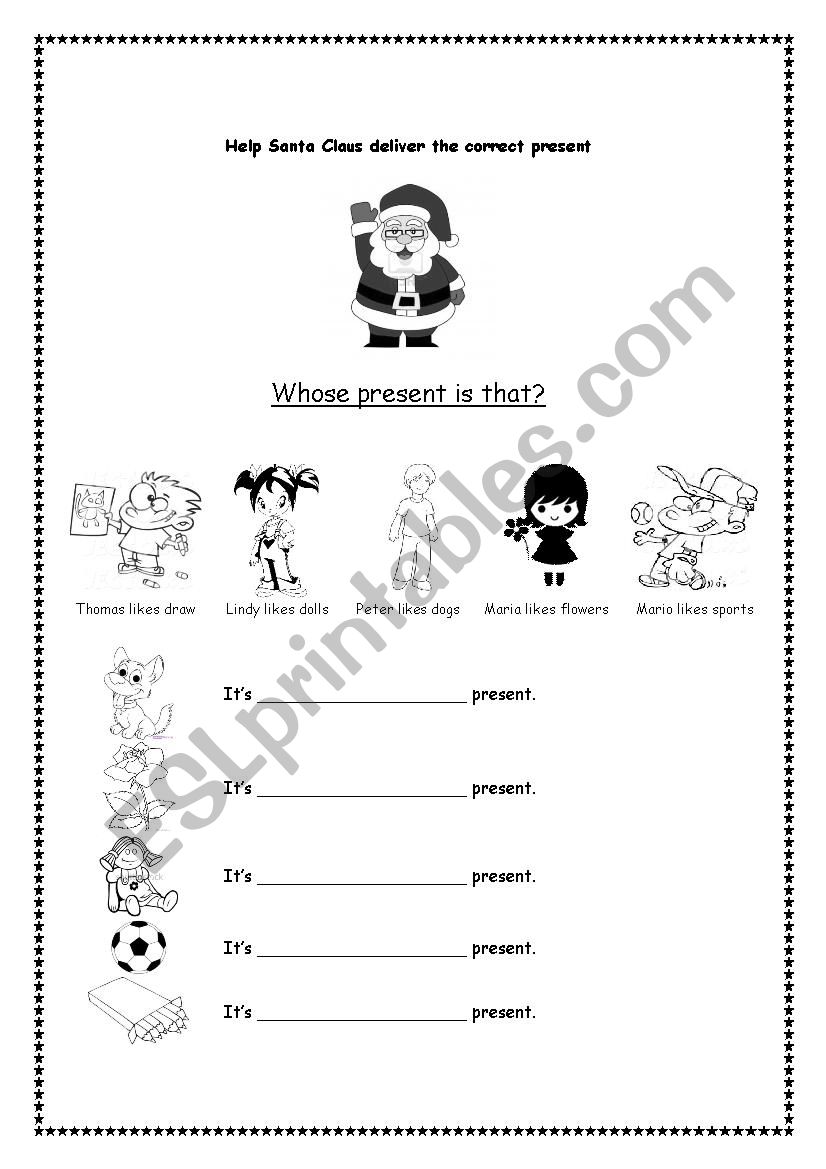 Whose present is this? worksheet