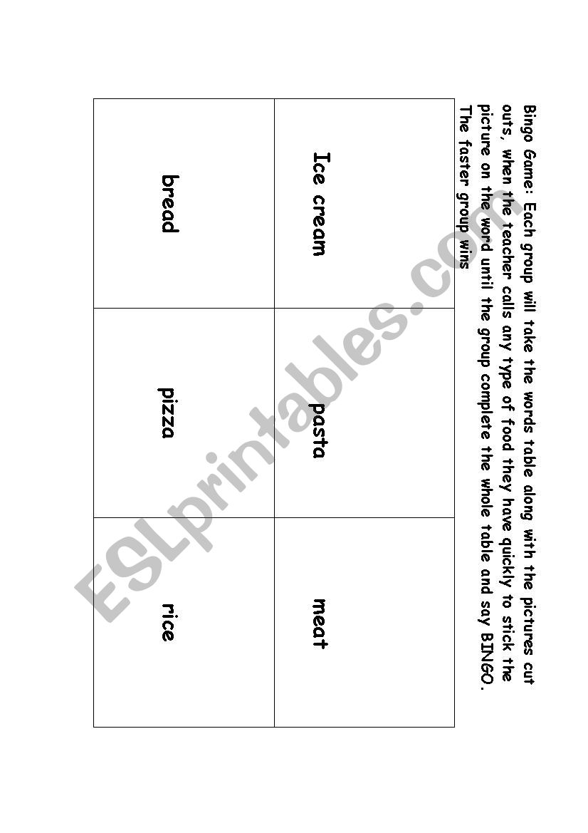 Bingo Game worksheet