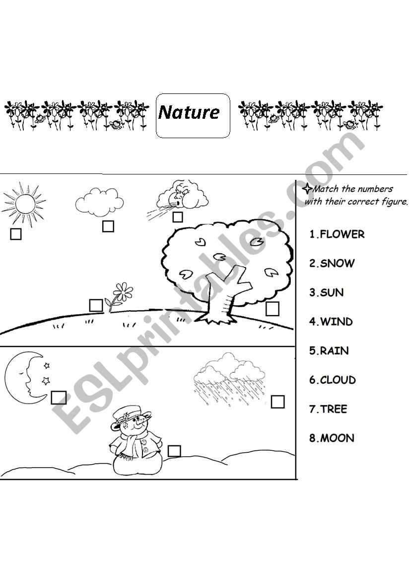 vocabulary of nature esl worksheet by mileorioli