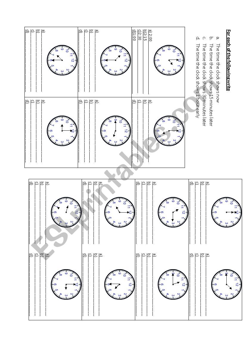 Time worksheet