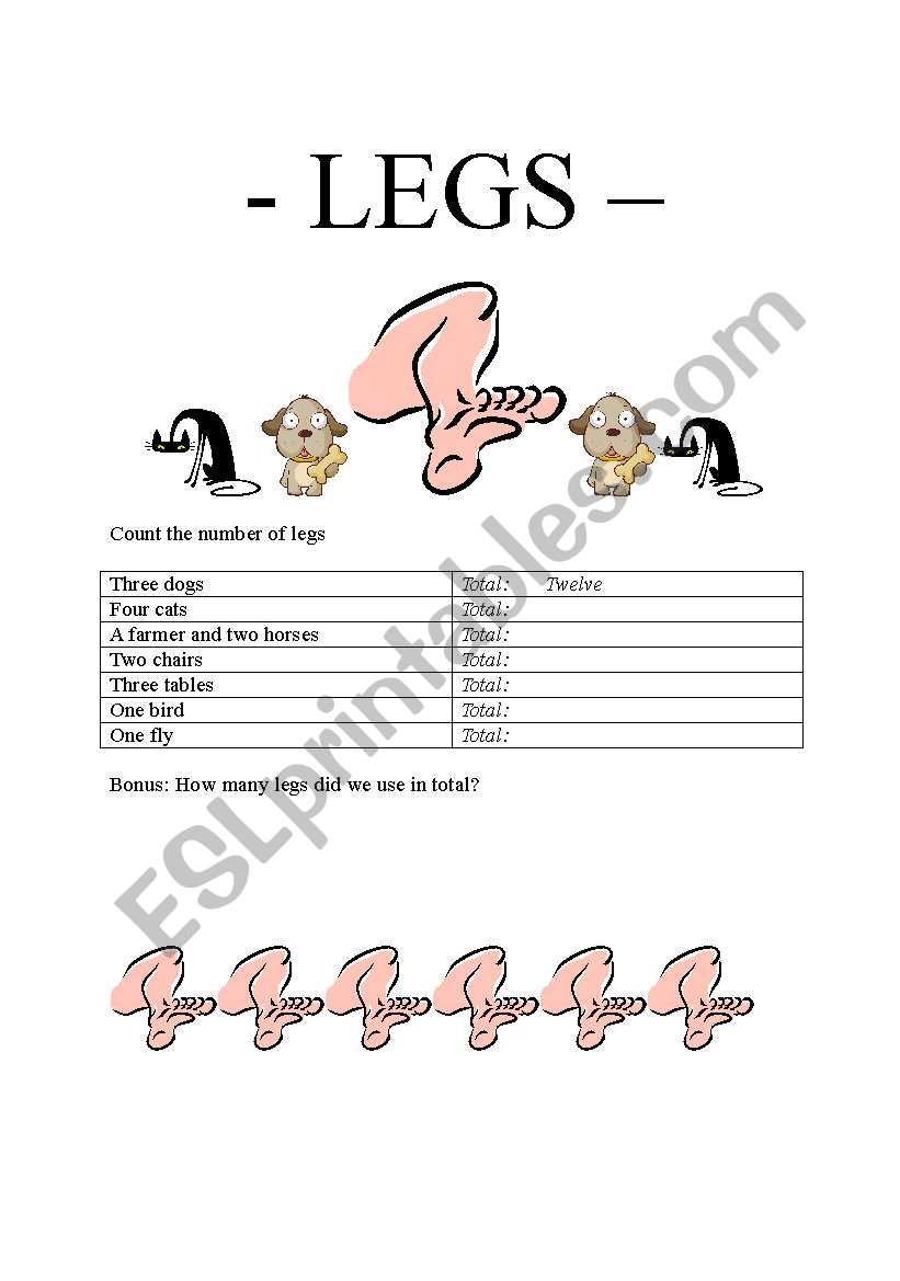 LEGS worksheet