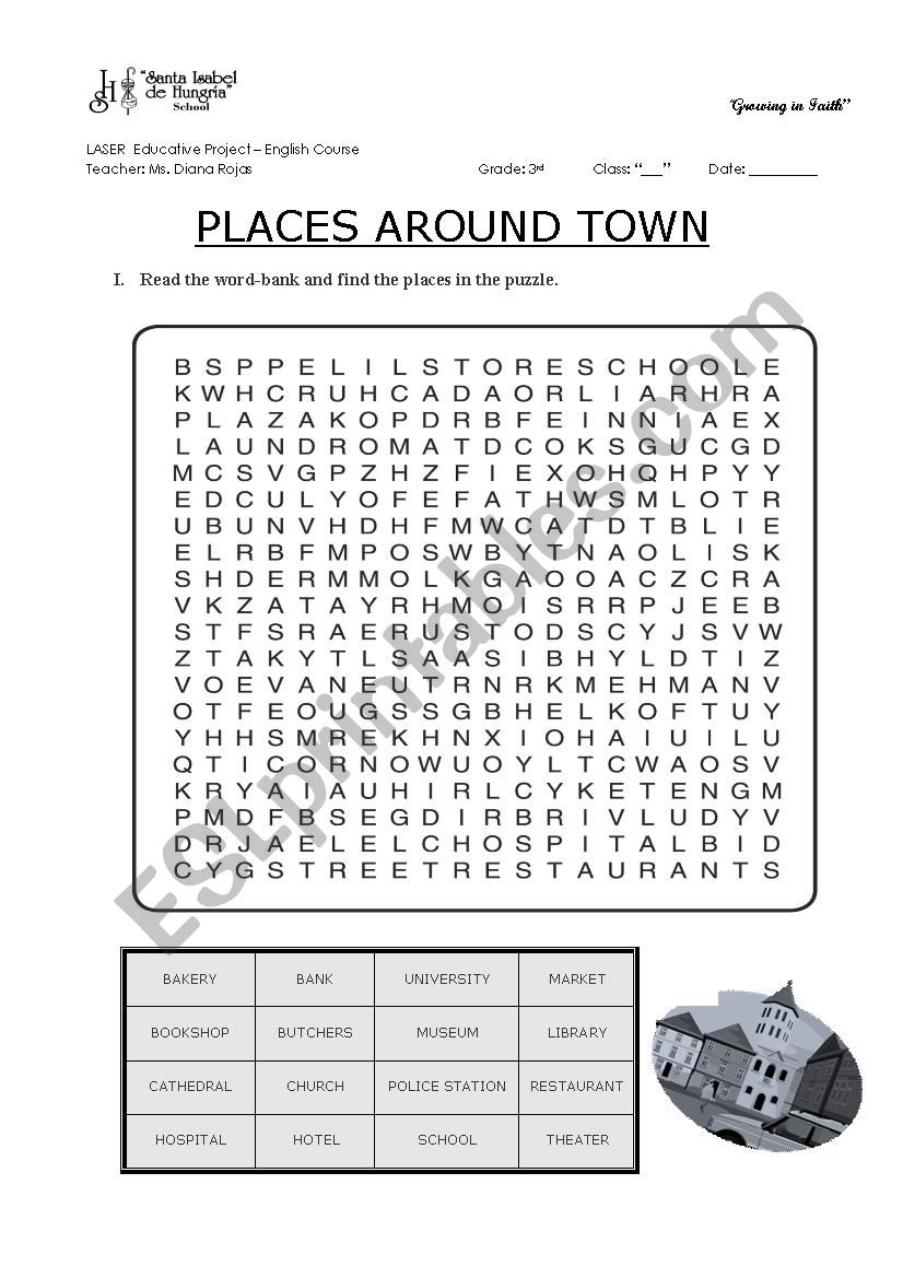 Places around town worksheet