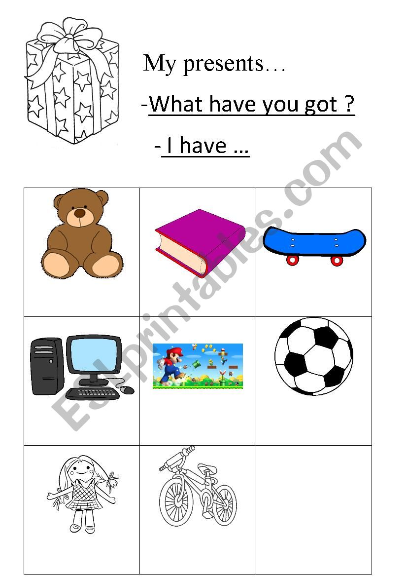 Presents worksheet