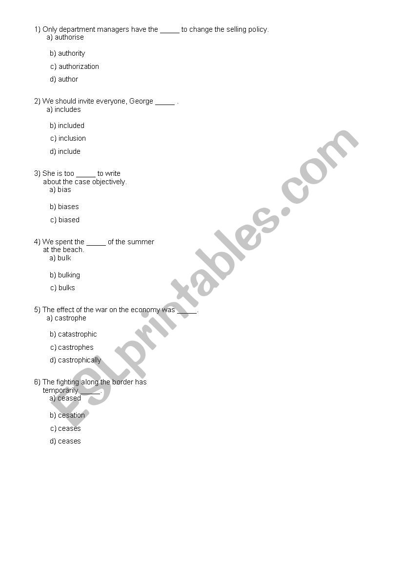 TOEFL VOC 2 worksheet