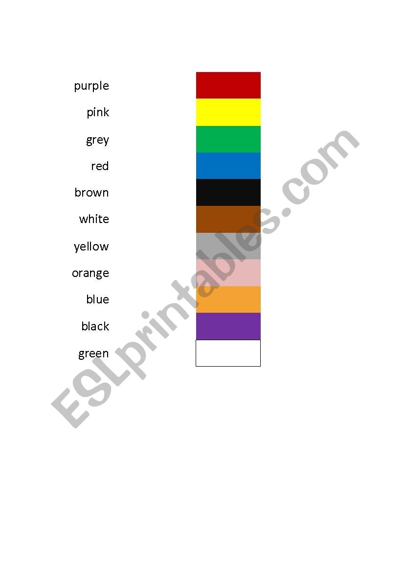 Connect colors with words worksheet