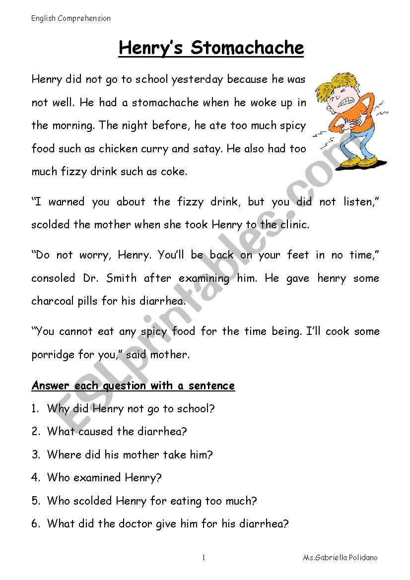 comprehension-henry-s-stomachache-esl-worksheet-by-gabbym