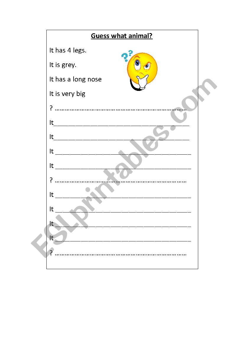 Guess what animal? worksheet