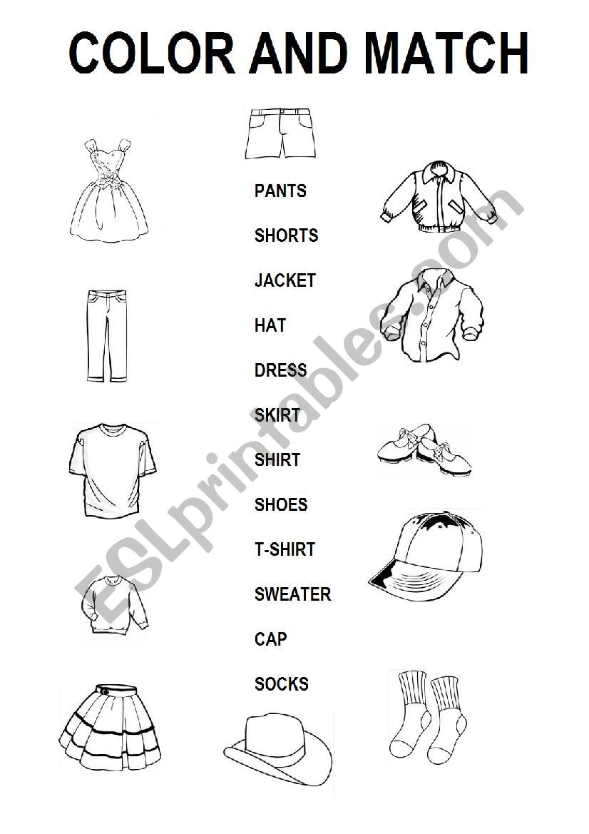 Clothes - ESL worksheet by jeniferbecker