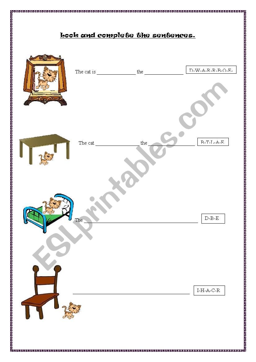 Prepositions worksheet