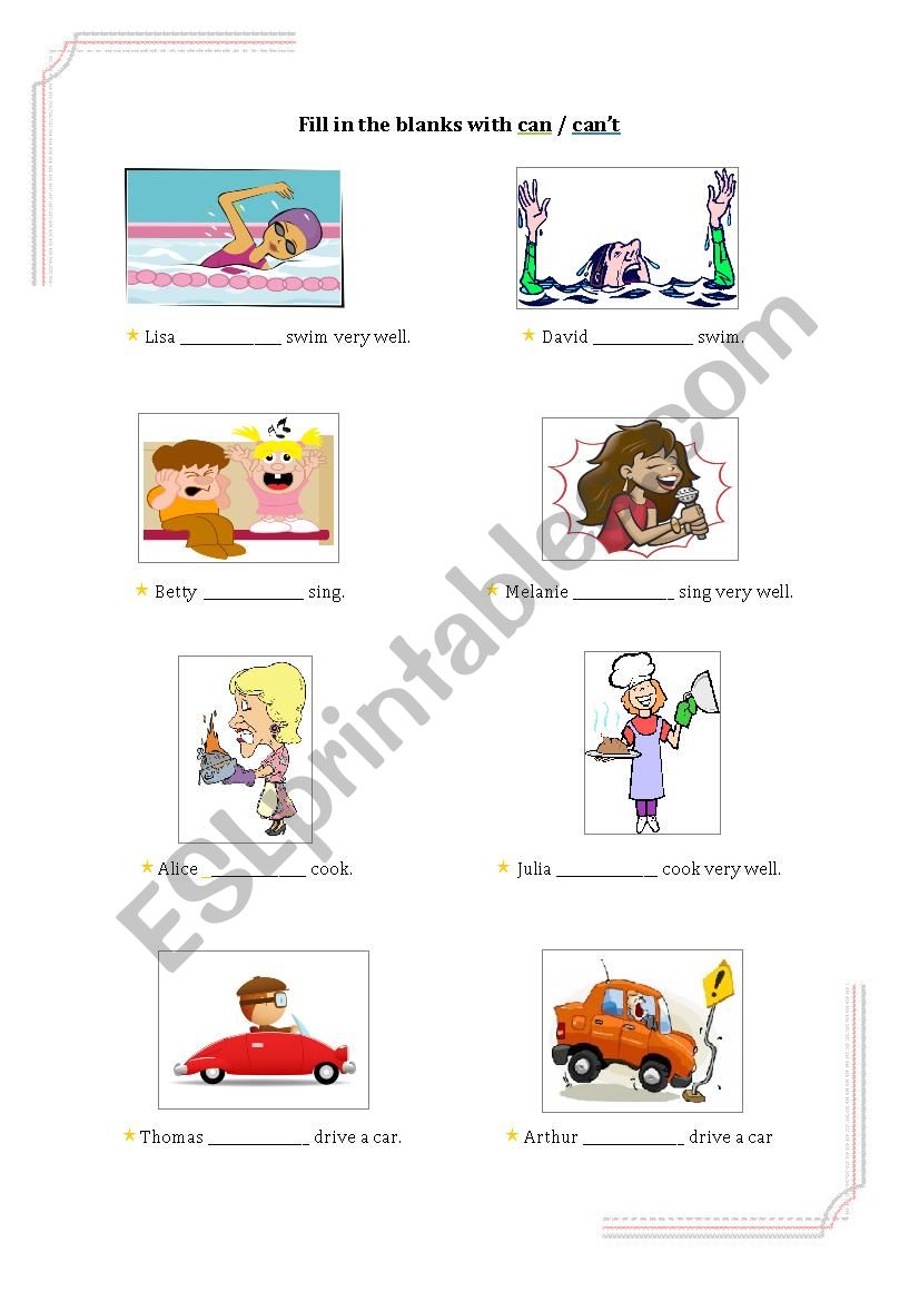 can / can´t - ESL worksheet by Burcu_trl