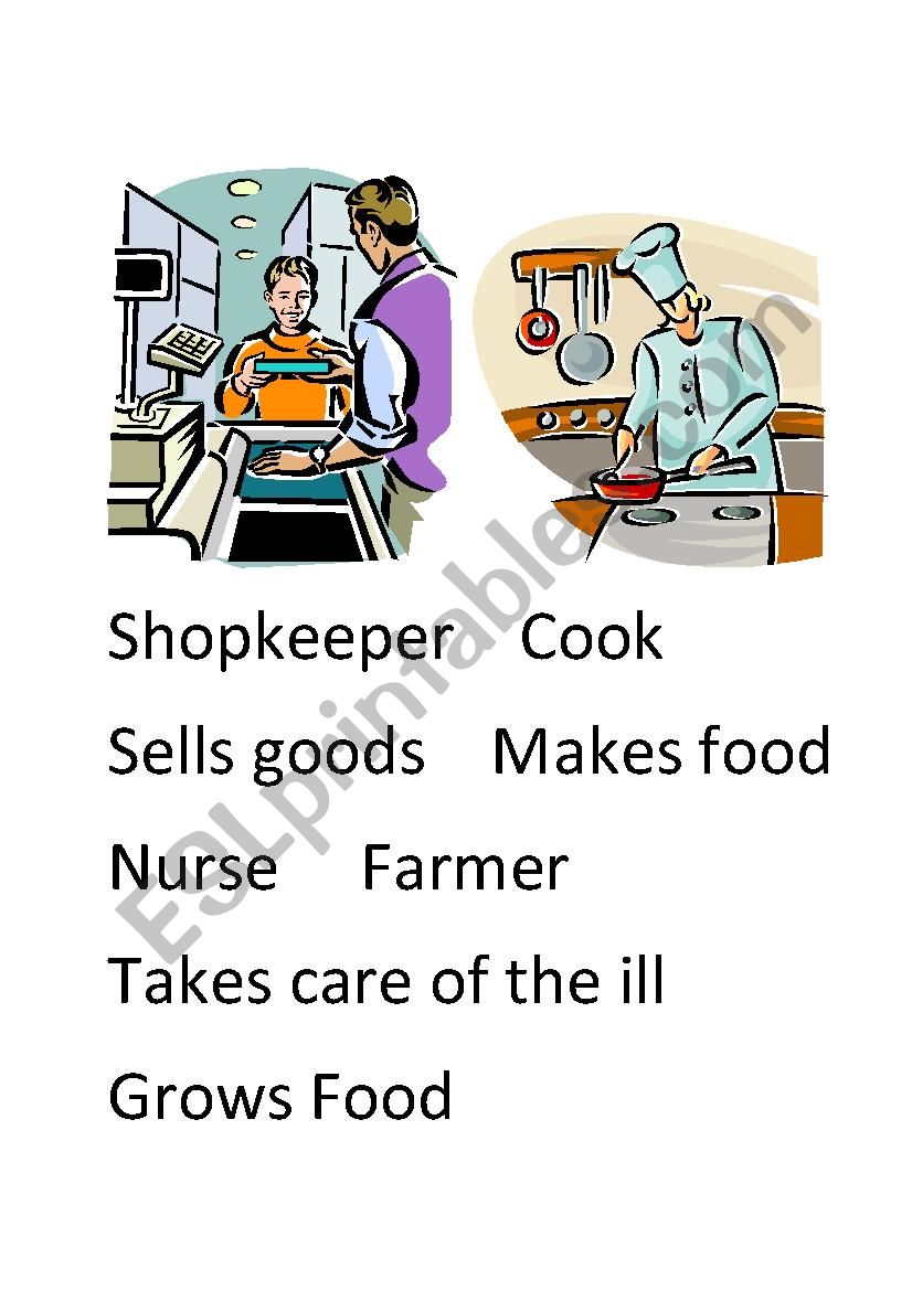 Jobs and Occupations worksheet