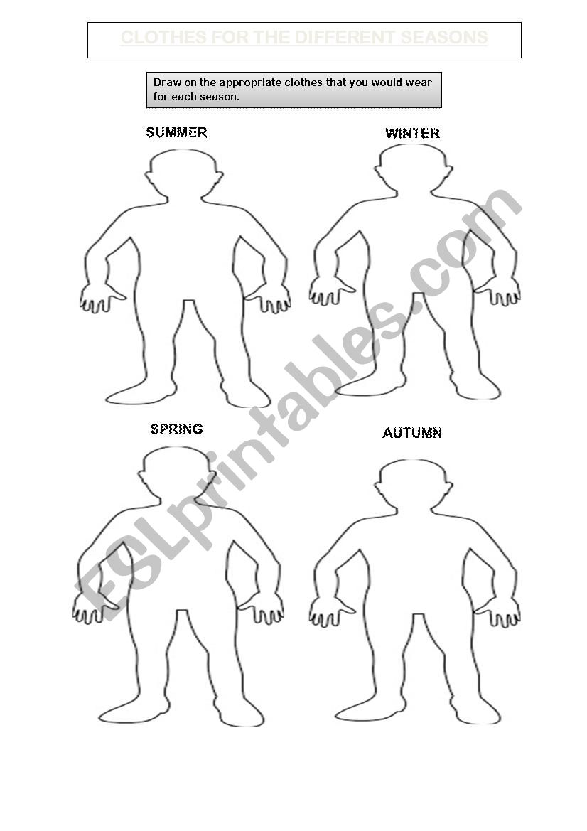 Clothes For Different Seasons worksheet