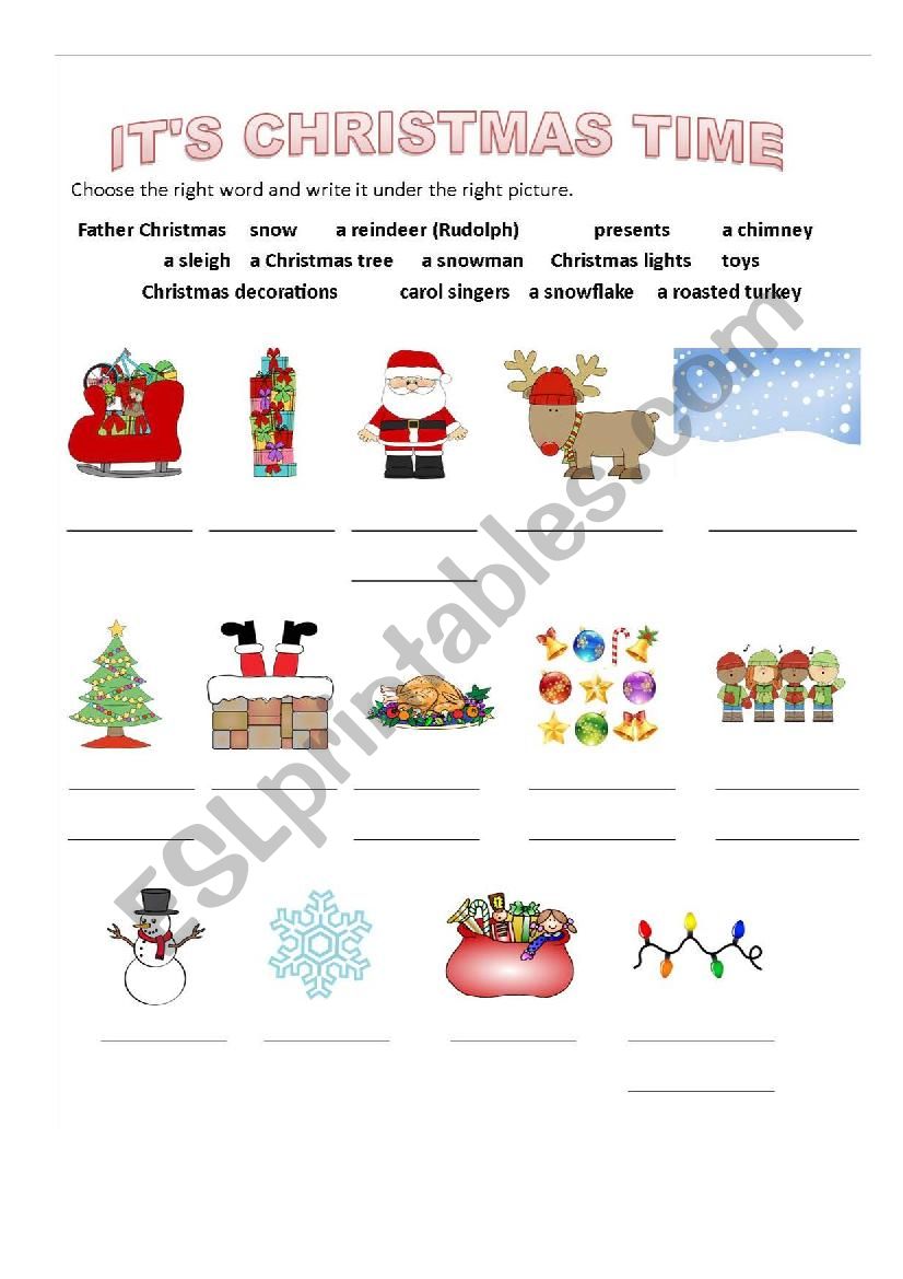 It´s Christmas Time Esl Worksheet By Anna1806