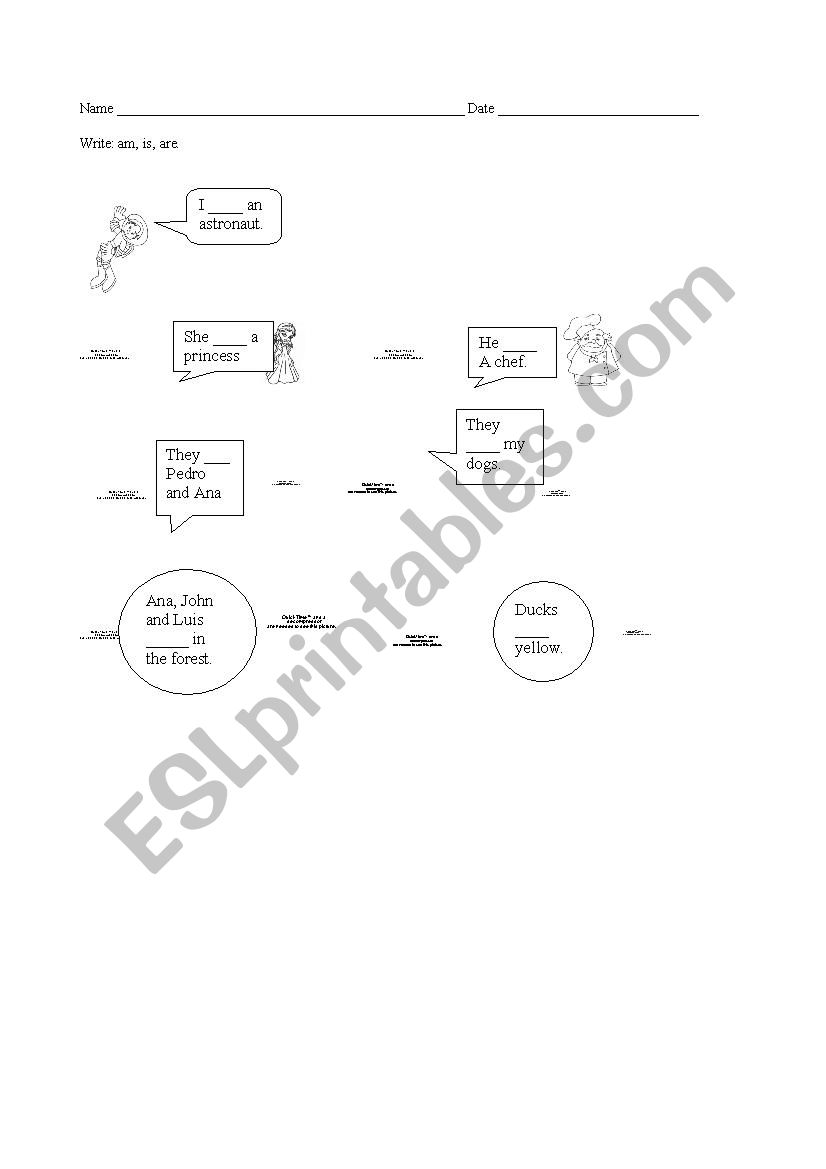 Be Affirmative form. worksheet