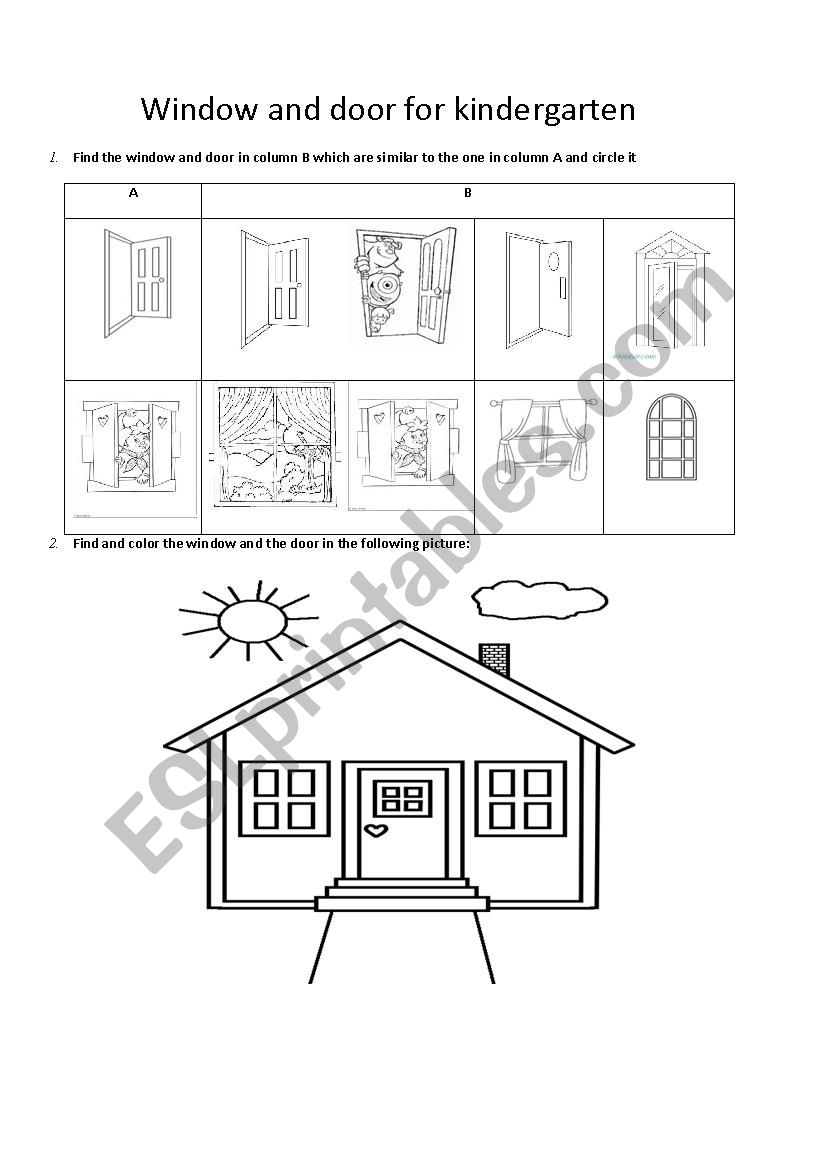 Window and Door worksheet