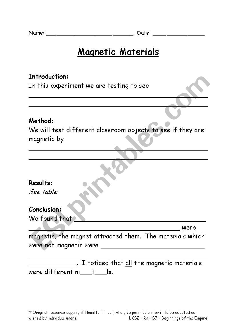 Worksheet magnecism worksheet