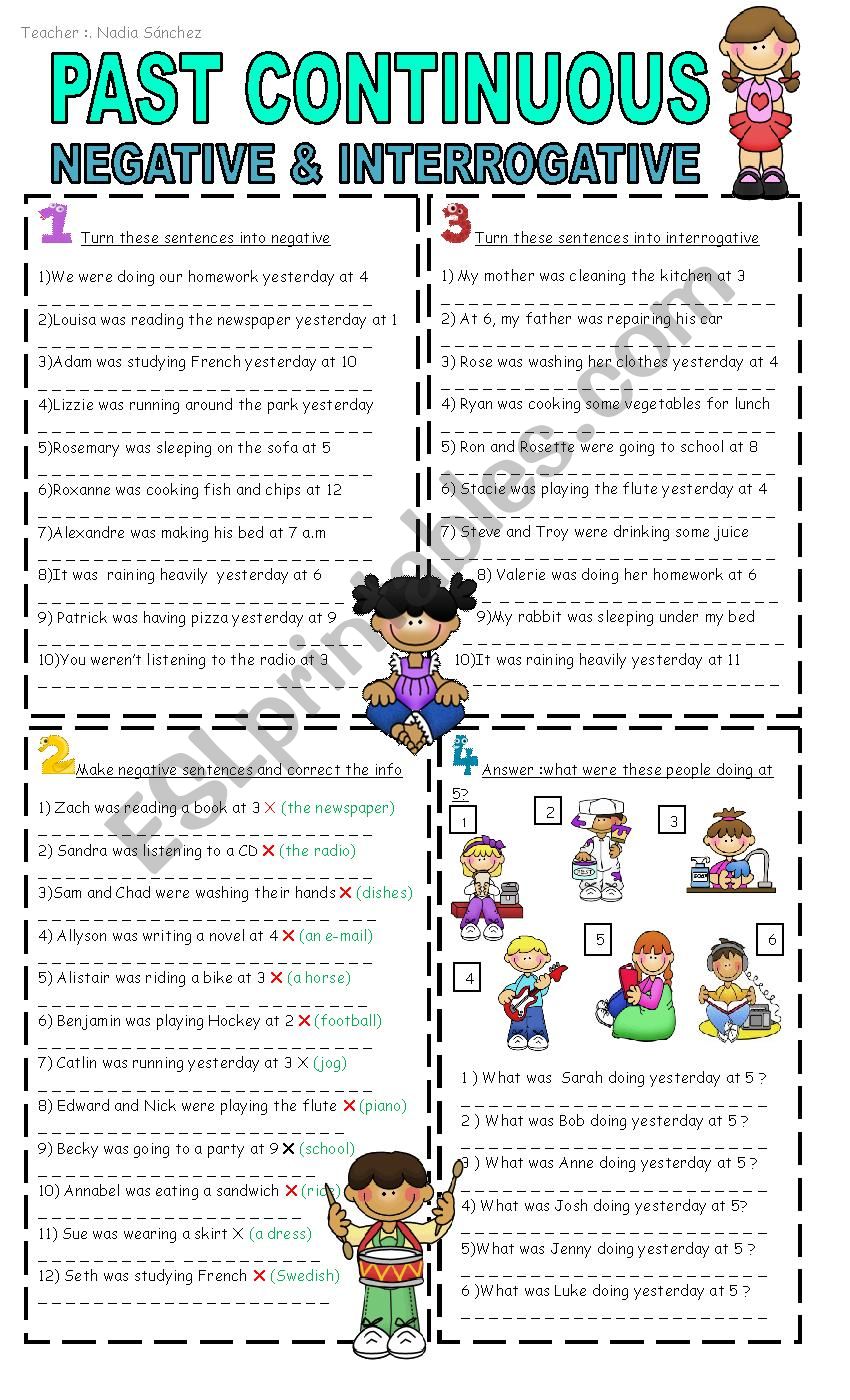 Past Continuous Negative And Interrogative Part 2 ESL Worksheet By 