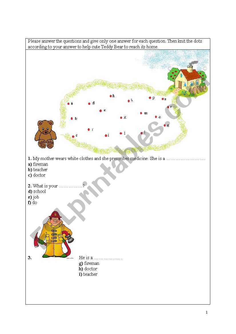 occupations - ESL worksheet by seddaa_