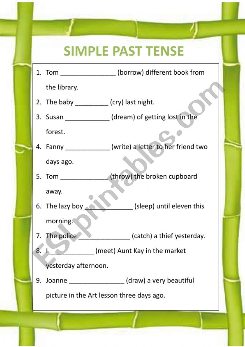 Simple Past Tense worksheet