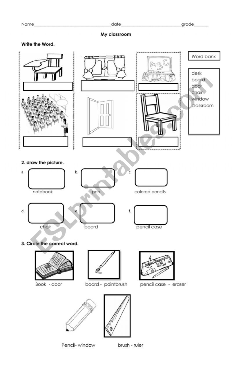 my classroom - ESL worksheet by merrylight2