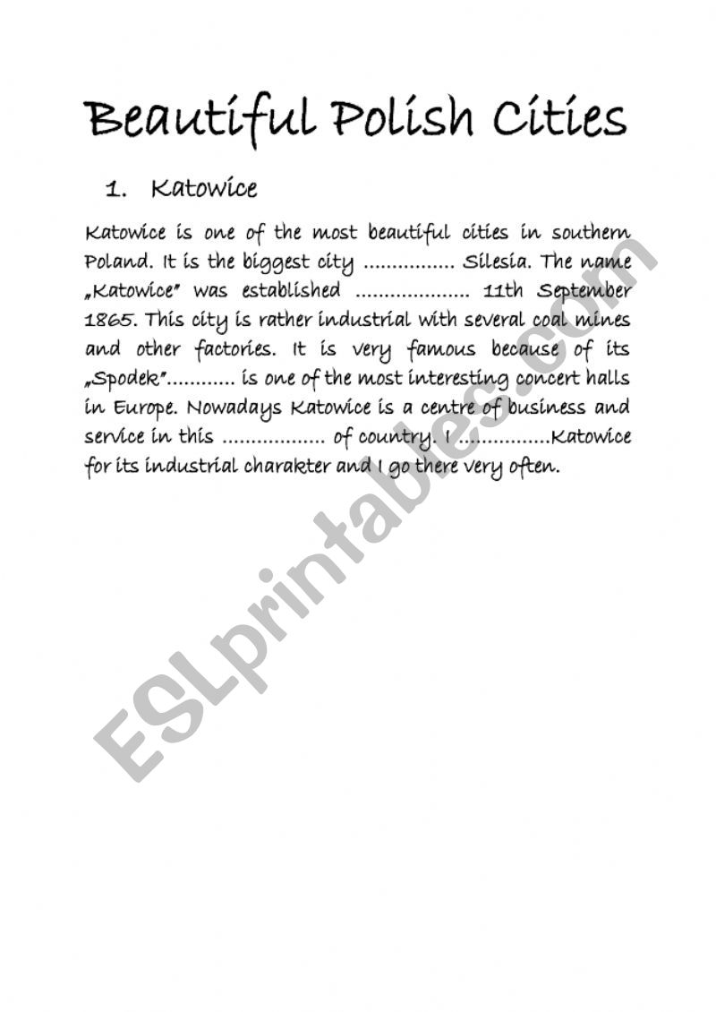 Katowice worksheet