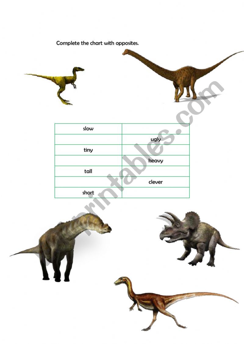 Dinosaurs- working with adjectives 2