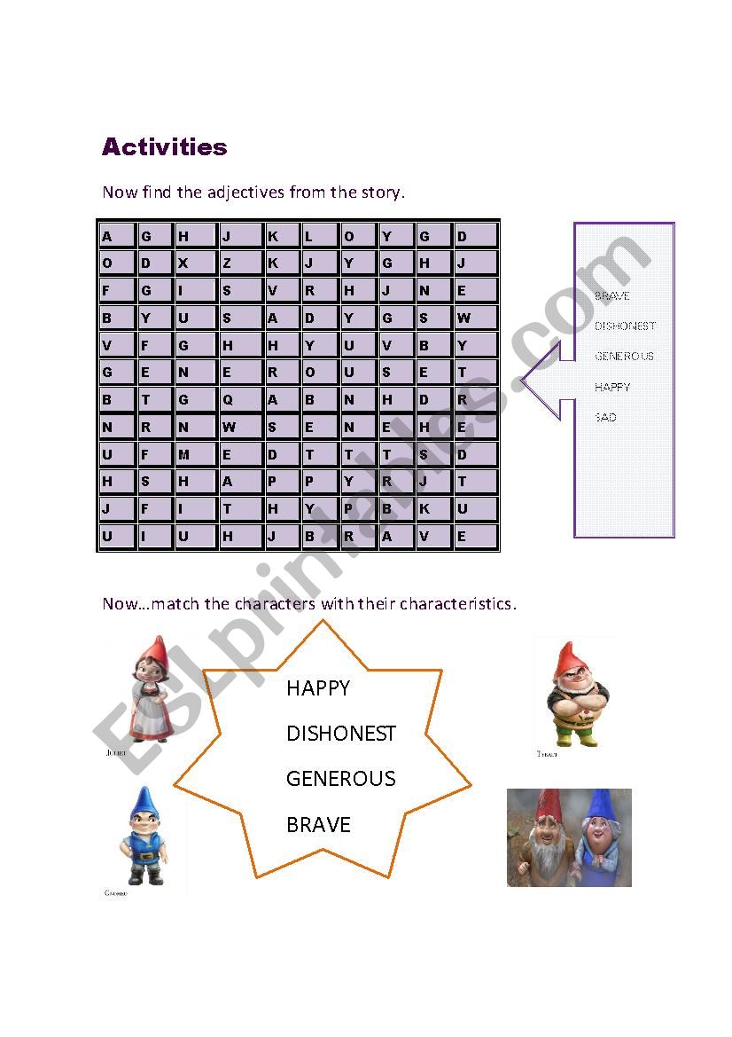 Gnomeo And Juliet Part 3 Out Of 3 Activities Esl Worksheet By Carover