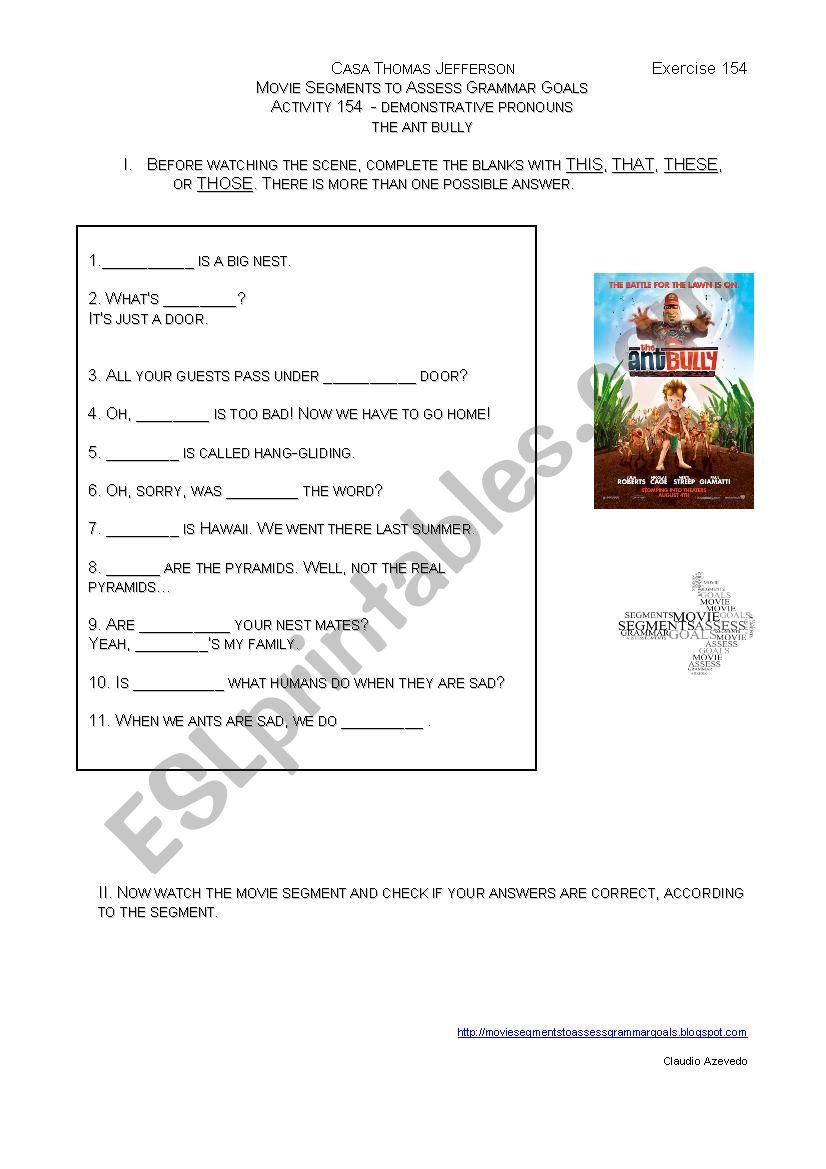 Movie worksheet worksheet