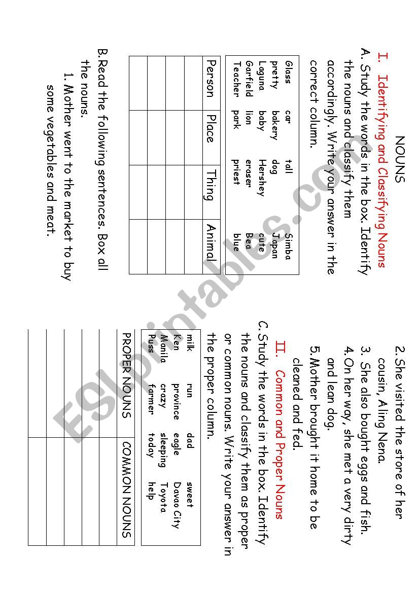  nouns.part1 worksheet