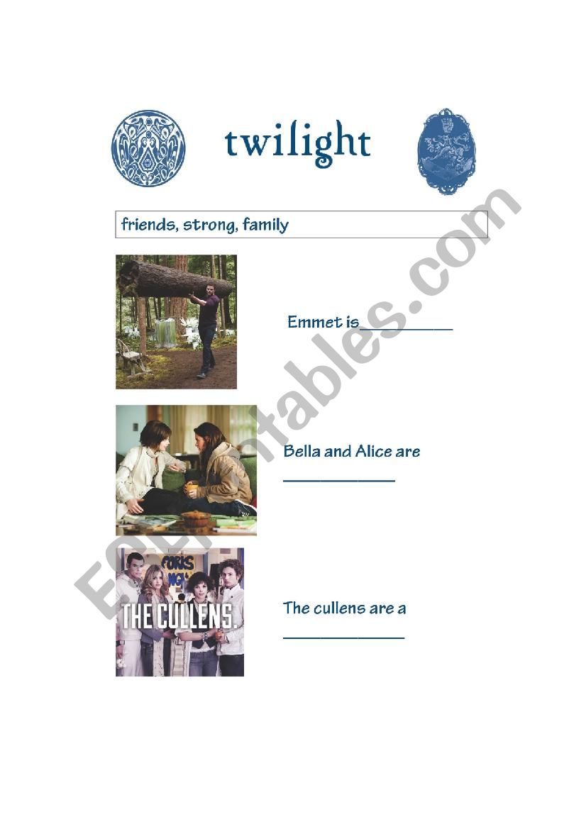 TWILIGHT TO BE 2 worksheet