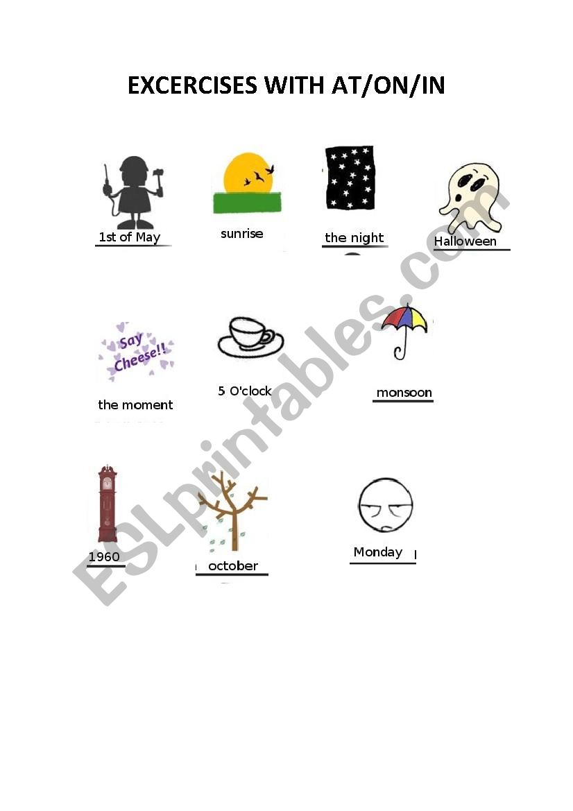 Time Preposition worksheet