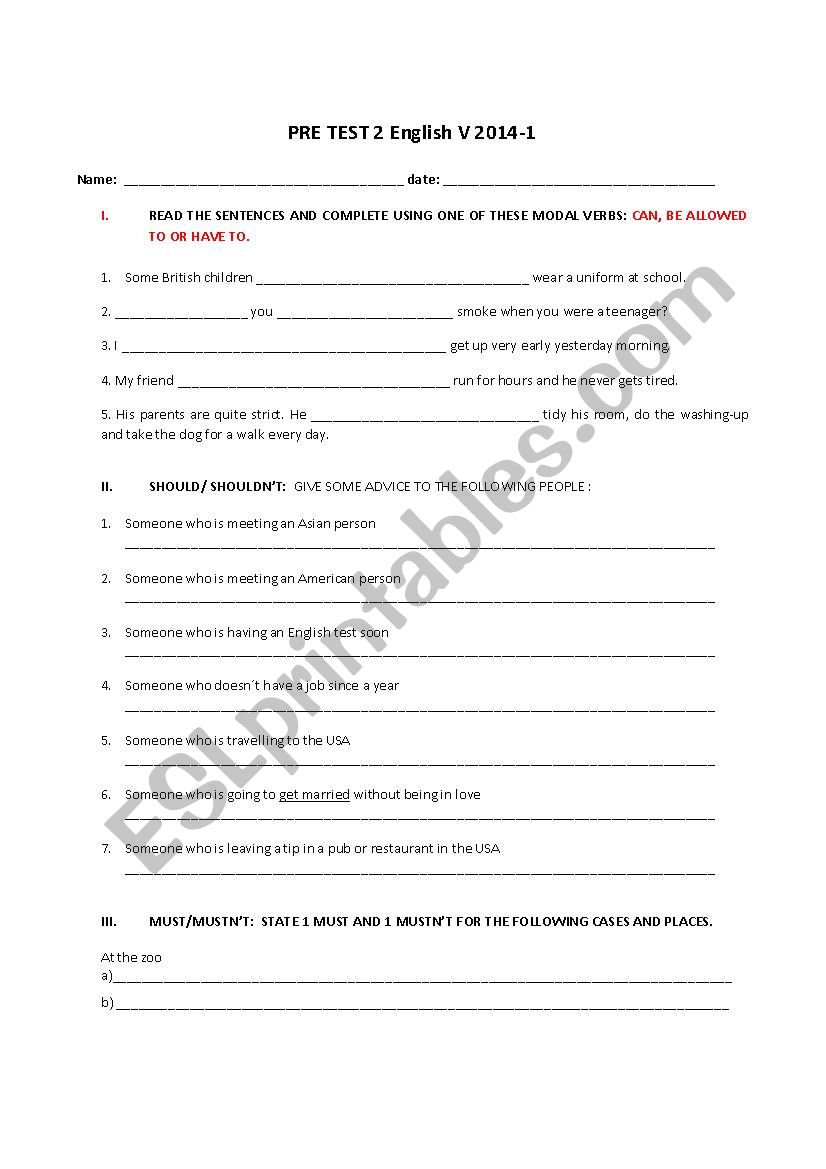 worksheet pre-test worksheet