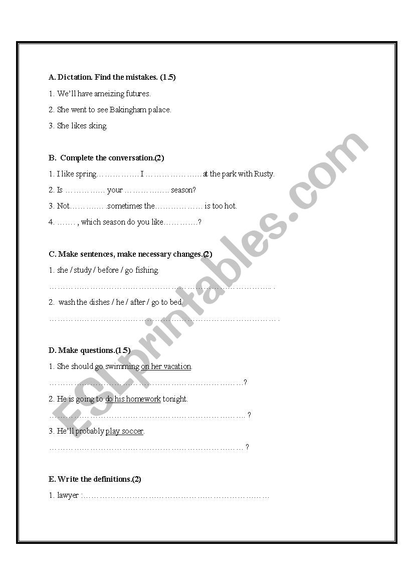 let´s go 6 unit 1-2 - ESL worksheet by avascom