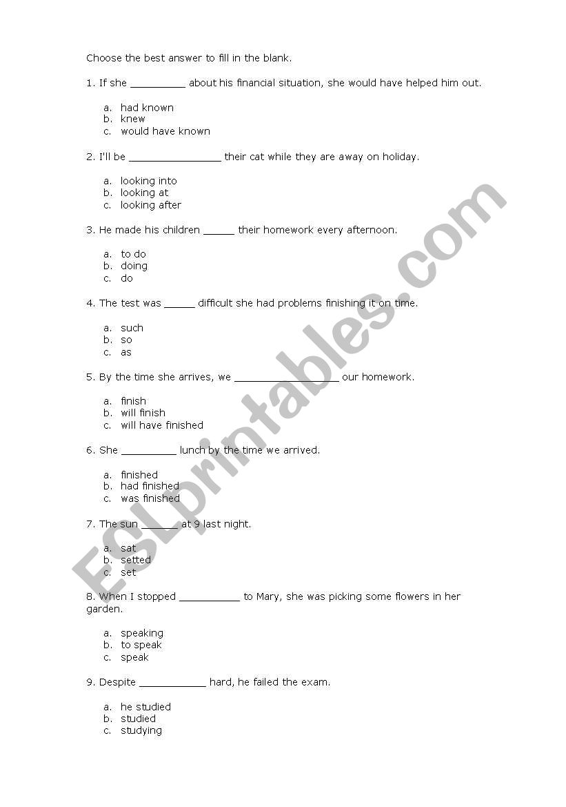 Test worksheet