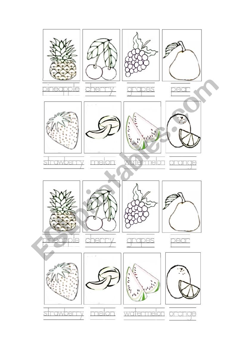 Fruits worksheet