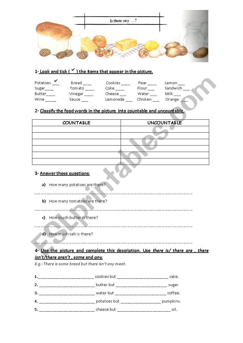 Countable and uncountable nouns