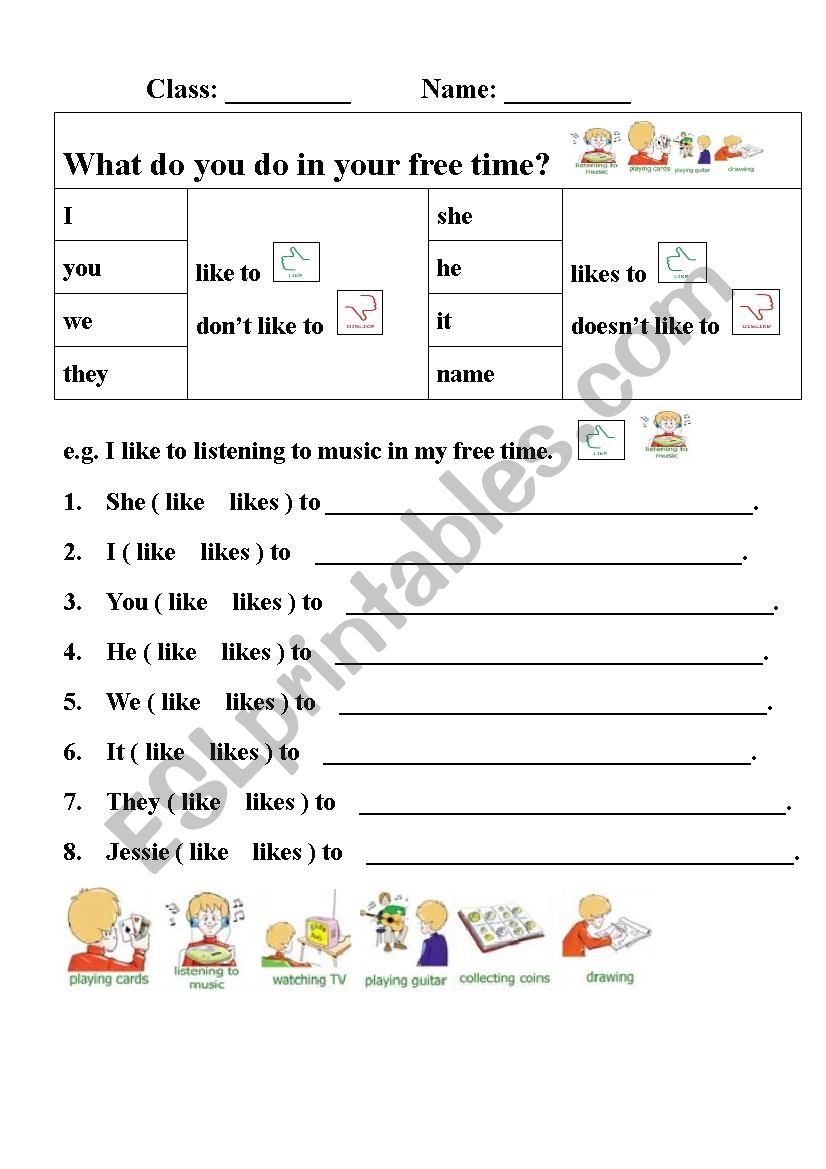 What Do You Do In Your Free Time ESL Worksheet By Jessie Yeh