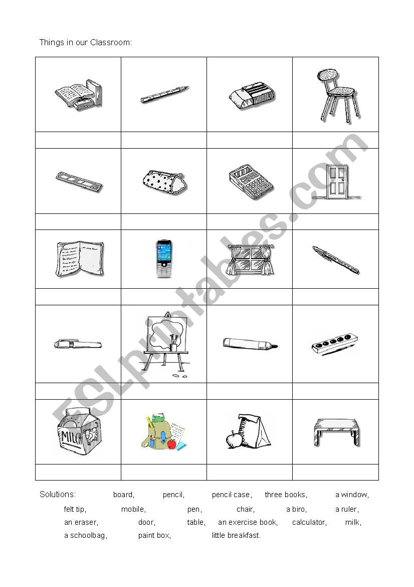 Classroom English worksheet