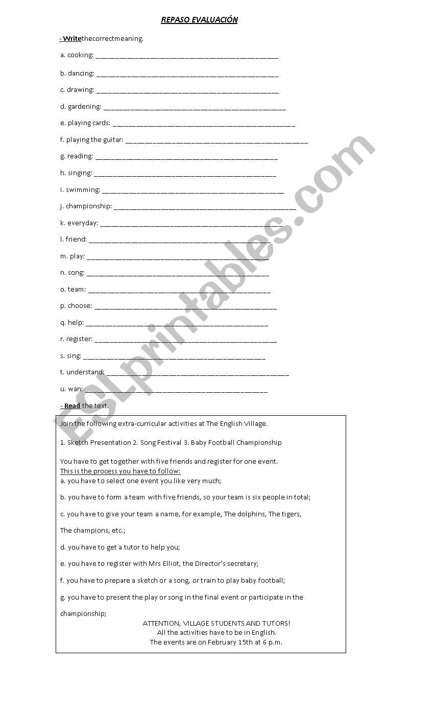 Review Unit 2 worksheet