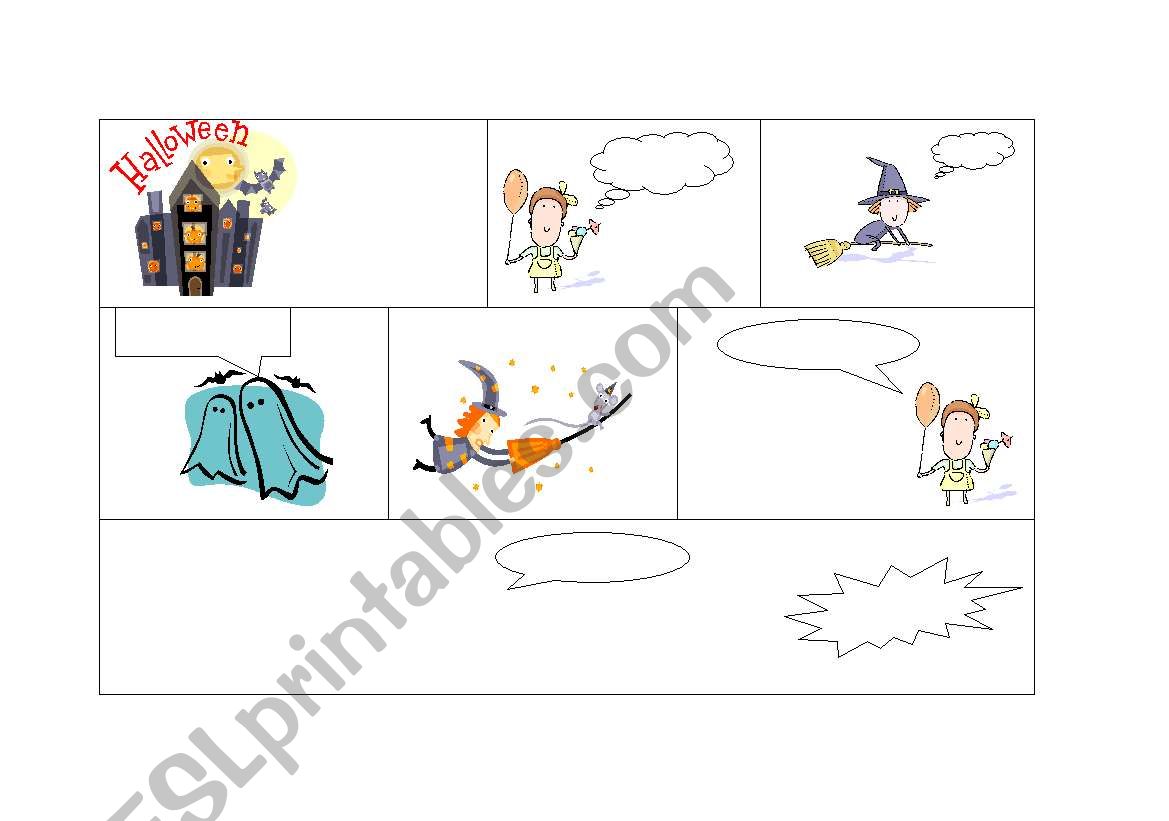 Halloween comic worksheet